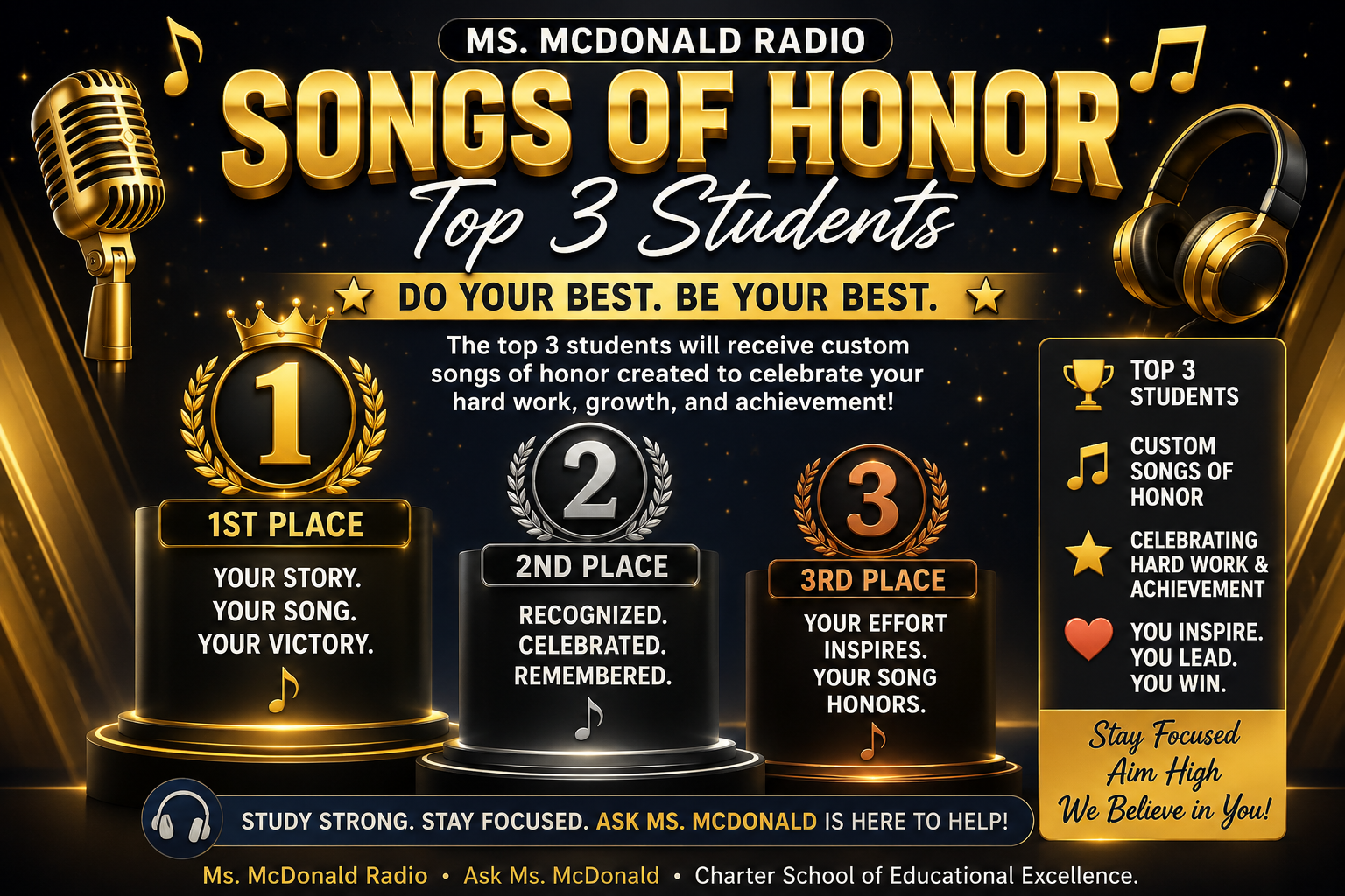 Top 3 Students Songs of Honor