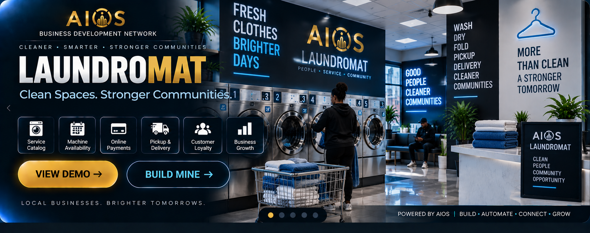 Laundromat business demonstration